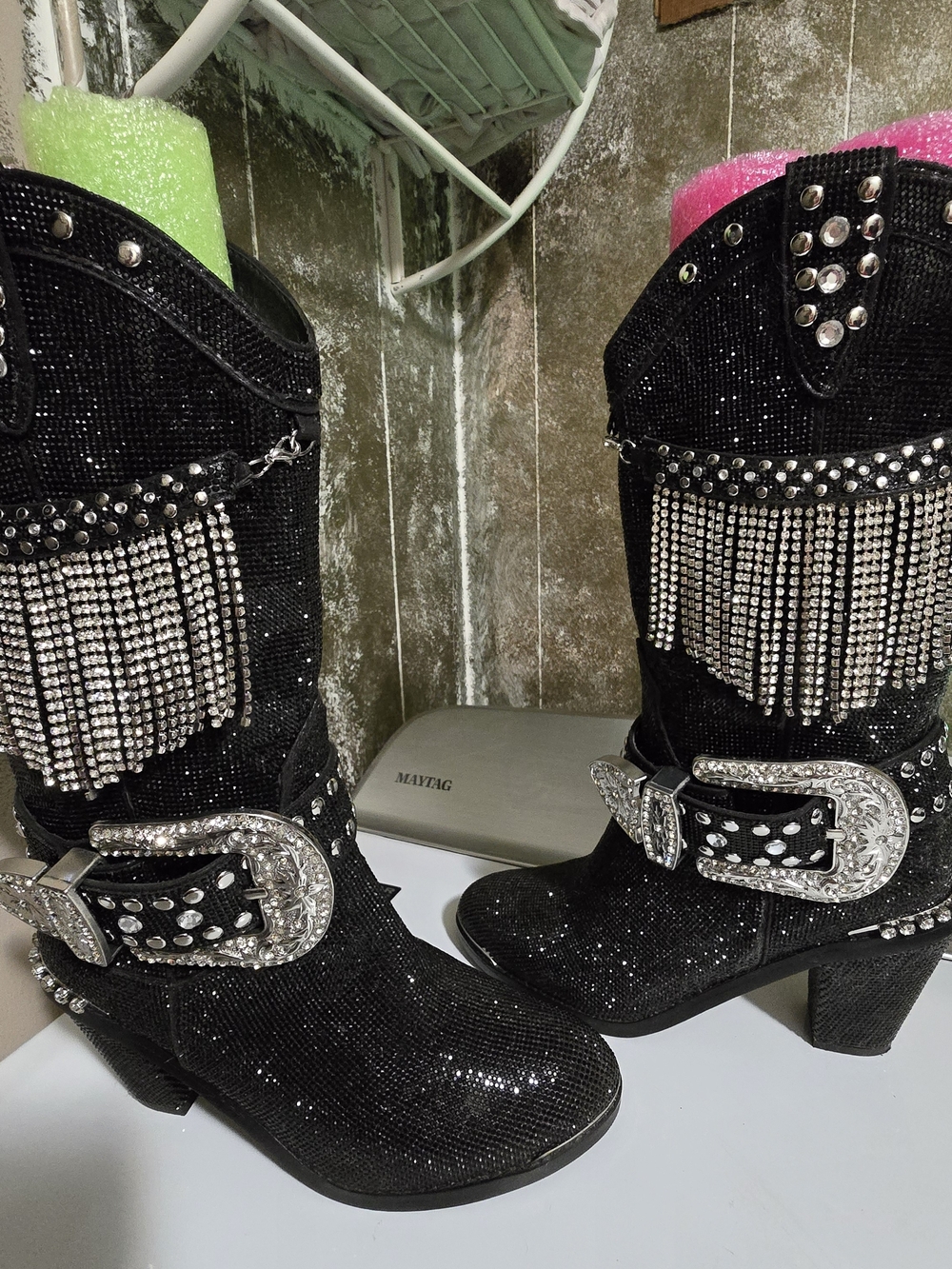 Doll Kills Sheriff Shine BlackKneeHigh BootsExtraBling.Gorgeous.